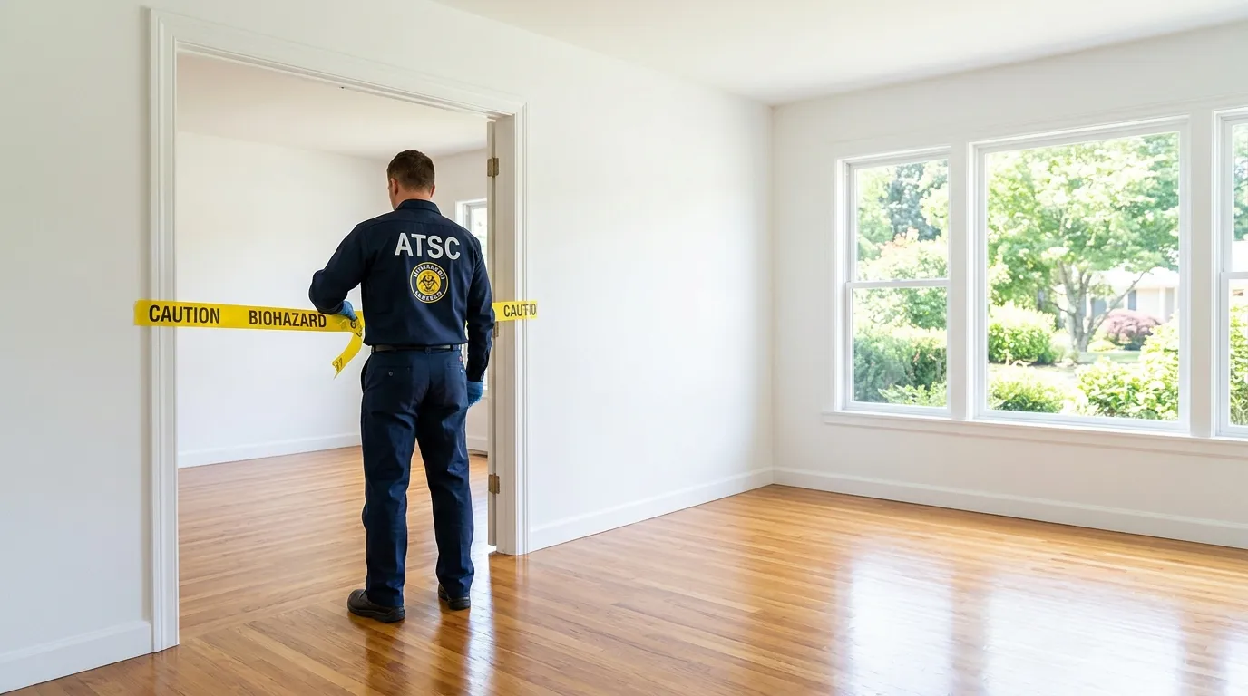 Certified biohazard cleanup crew performing Trauma Scene Cleanup in Lexington